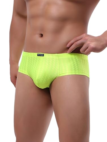 Men's Shining Cheeky Soft Stretch Boxer Briefs Sexy Mini Cheek Thong Underwear2