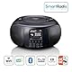 Lenco SCD-6000BK Tragbares Internetradio mit DAB+/FM, Bluetooth, CD-Player und 2,4-Zoll TFT-LCD-Farbdisplay, Dualband-WLAN, Stereo-Sound - schwarz