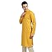 HOME ARCHIVE Men's Pure Cotton ONLY Long Kurta Mandarin Collar Ethinic Wear Casual Fashion Regular Indian Dress Gift for Men (US, Alpha, Large, Yellow)