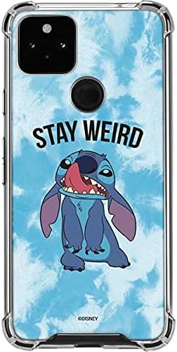 Skinit Clear Phone Case Compatible with Google Pixel 5a 5G - Officially Licensed Disney Lilo and Stitch Stay Weird Design