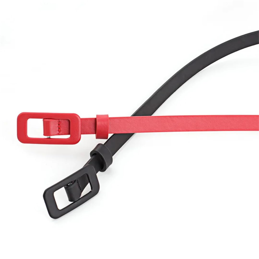 Ceinture en cuir synthétique pour femme - Couleur unie - Ceinture fine avec boucle décorative pour robe et pull