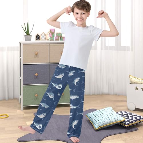 Boy's Pants Funny Shark Animal Big Mouth Jogger Pants Elastic Waist Long Bottoms Trousers with Pockets 6-14 Years4