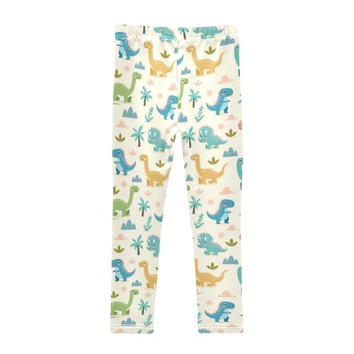 Various Dinosaur Girls Leggings,Workout Leggings for Girls Toddler Athletic Leggings Size for 3-10T2