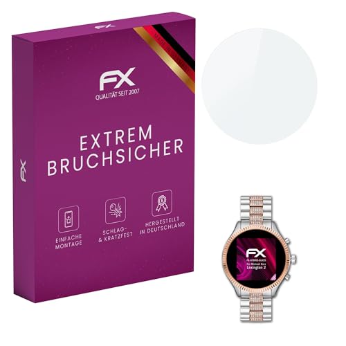 atFoliX Plastic Glass Protective Film compatible with Michael Kors Lexington 2 Glass Protector, 9H Hybrid-Glass FX Screen Protector