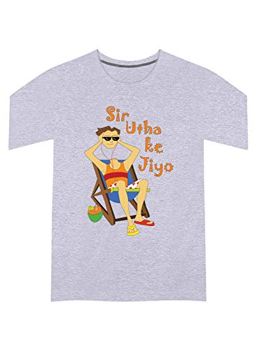 Image of CreativiT Graphic Printed T-Shirt for Unisex Chilled Out in Goa - Sir Utha Ke Jiyo Tshirt Tshirt | Casual Half Sleeve Round Neck T-Shirt | 100% Cotton | D00891-1