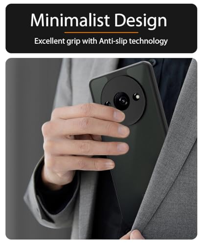 Image of WOW IMAGINE Translucent Hybrid Back Case Cover for Mi Redmi A3 2024 | Redmi A3X | Poco C61 Smoked Matte Back | Shock Proof 360 Degree Protection | Protective Hard Case - Matte Black