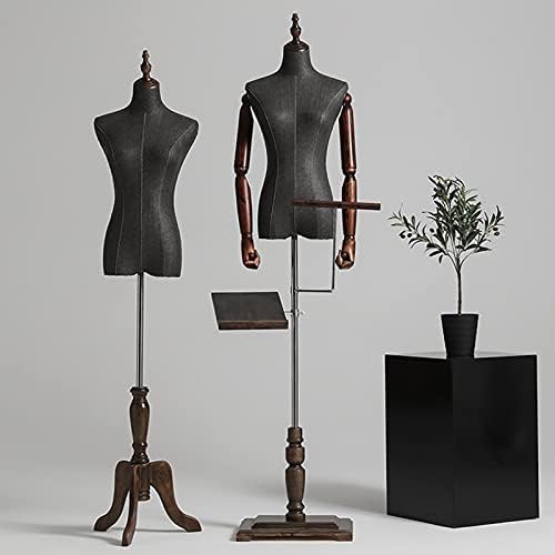 Torso Mannequin Stand, Female Mannequin Torso Dress Form, 150-210CM Height Adjustable Half Body Woman Manikin, Sturdy Clothing Display Shelf wit