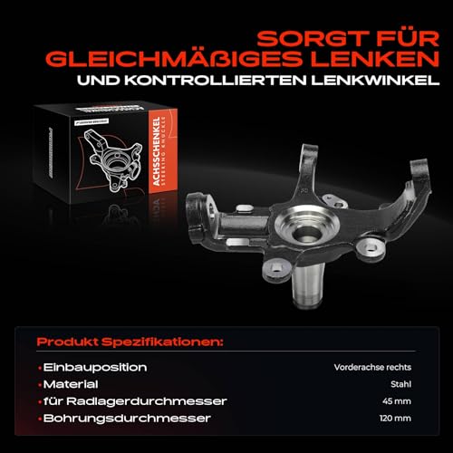 Frankberg 1x Achsschenkel Vorderachse Rechts Kompatibel mit D-Max II TFR TFS 1.9L 2.5L 2012-2024 D-Max II Pritsche/Fahrgestell TFR TFS 2.5L 2012-2024 Replace# 8-97946359-D