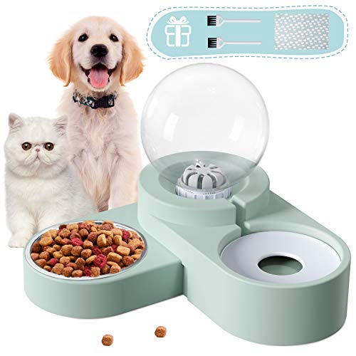OMEW Bols pour Chats, Gamelles pour Chats Bol Distributeur Automatique d'eau pour Animaux de Compagnie pour Petits Chiens et Chats 2 en 1