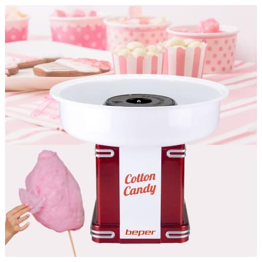 Beper Cotton Candy Máquina para Hacer algodón de azucar 90.396, 800 W, Blanco y Rojo