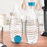 GRÄWE Deckel für Sodastream Glasflaschen Penguin und Crystal, 2er Set Flaschendeckel, absolut dichter Deckel, Türkis