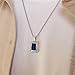 JEAN RACHEL JEWELRY Men’s Solid 925 Sterling Silver Lapis Pendant Necklace - Rectangular Stone & Box Chain - Oxidized Rustic Finish