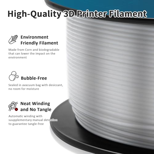 Image of Geeetech Clear PLA Filament 1.75mm, Excellent Transparency, Neatly Wound 3D Printer Filament 1kg(2.2lbs), Dimensional Accuracy + /- 0.02 mm, Fit Most FDM 3D Printers