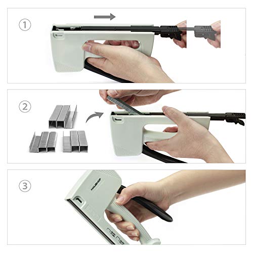 HAUSHOF Light Duty Staple Gun Kit, Fits JT21 Staples of 1/4'' & 5/16'' & 3/8'', Includes 800 Staples of 5/16'' and A Staple Remover, for Upholstery, DIY, Decoration