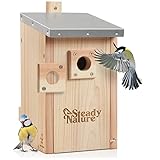 Steady Nature Meisen Nistkasten für Kohlmeisen und Blaumeisen - Meisenkasten, Nistkasten Meisen - Nistkästen für Meisen nach NABU - Vogelhaus Nistkasten - Nistkästen für Vögel, Vogelnistkasten
