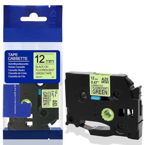 xv^[f12mm݊xe[vTZE631 TZE231 TZE131 PTH110 PTP710BT PTD200 PTD210 PTH100œ(Fluorescent Green)