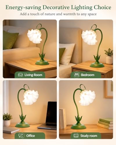 Image of WERFOP Flower Table Lamp Cute Desk Lamp for Bedroom Home Decor