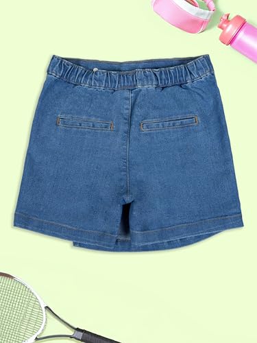 Image of KiddoPanti Girls Denim Over Lap Shorts