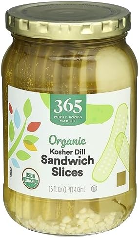 365 by Whole Foods Market, Organic Fresh Kosher Sandwich Pickle Slices, 16 Fl Oz