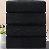 Black Bathroom Towels Set Of 4, 35x70 Inches Oversized Bath Towels Extra Large 600 GSM Microfiber Sh