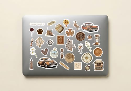 Image of Sticker Nova 60 Pcs Vintage & Retro Aesthetic Waterproof Sticker Pack for Laptops, Journals, and Diaries