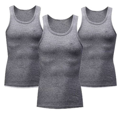 3 Pack Mens Muscle Tank Tops Workout Sleeveless Cut Off T-Shirt Casual Gym Athletic Scoop Nekc Tops Fitness Undershirt
