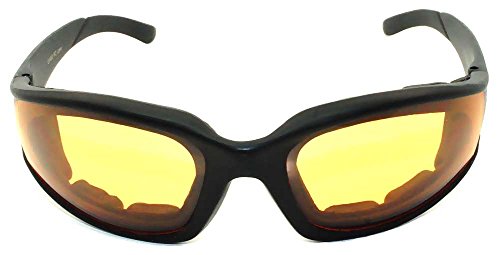 Padded Night Motorcycle Riding Glasses Yellow Lenses2