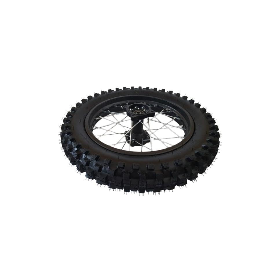 Dirtbike Komplettrad Pitbike Stahlfelge Ersatzreifen hinten 14 Zoll 90/100-14 12mm Achse