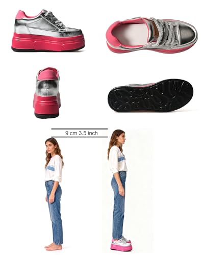 Image of Platform Sneakers for Women Chunky Casual Lace Up Comfort Shoes