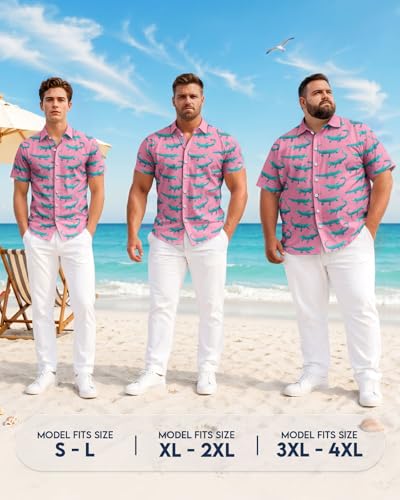 Image of 99TIMORO Fathers Film Button Down Shirt for Men, Funny Hawaiian Short Sleeve Top, Summer Beach Gifts