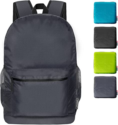 [pack all] 軽量バックパック 折りたたみ リュック撥水加工 ハイキングデイパック 18L コンパクト アウトドア 旅行 便利グッズ（ネイビー）