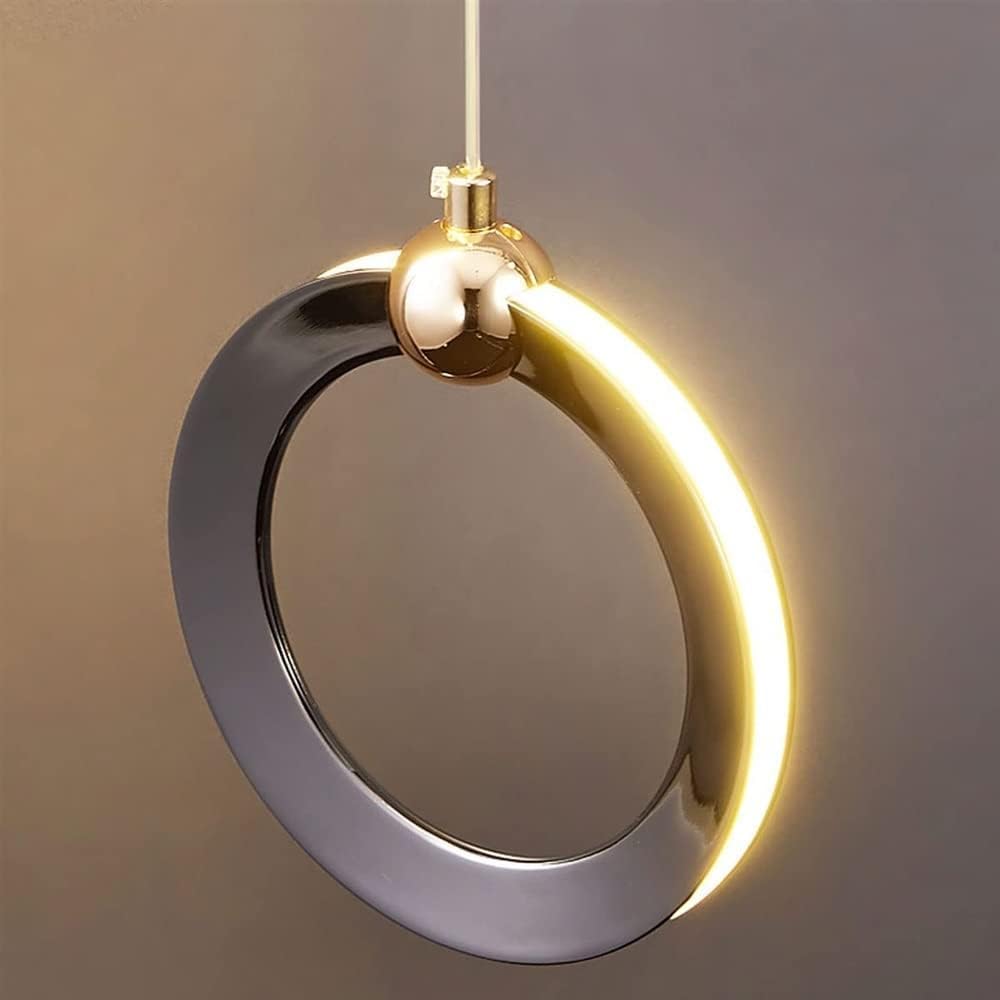 Żyrandol do wnętrz, dwupoziomowy żyrandol ze spiralnymi schodami Nowoczesna, minimalistyczna, długa lampa wisząca Luksusowa lampa wisząca pierścieniowa, kompatybilna z lampą do salonu Villa