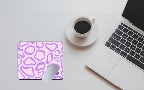 Image of Cute Purple Leopard Print Mouse Pad for Laptop & Computer | 9 x 7.5 Inch | 3mm Thick Non-Slip Rubber Base Mousepad | Smooth Surface for Office, Home & Gaming