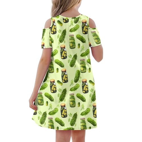 Beauty Collector Girls Cold Shoulder Summer Dress Holiday Dresses with Pockets2