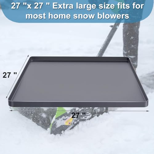 Snow Blower Mat, Snowblower Silicone Mat Garage Floor Mat for Snow, Electric Snow Shovel Mat with Raised Edge, Snow Blower Drip Pan, Garage Mat Oil Mat Non-Slip Waterproof Protector Pad, 27\'\'x27\'\' - Thumbnail 2