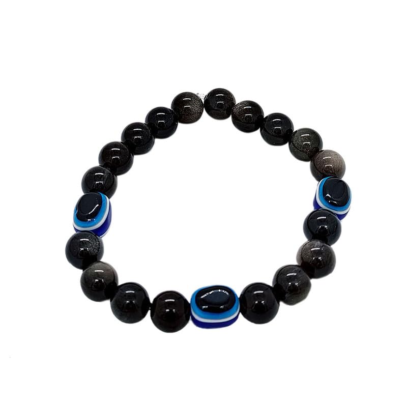 mangalsetu Evil Eye with Black Cat's Eye Bracelet-picture-10