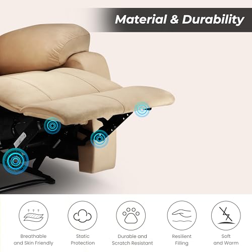 Image of Little NAP Helios Soft Suede Fabric Two Motorized Standard Recliner | Padded 2 Seater Aaram Sofa | Relaxing Chair for Home Office Living Bed Room | Beige