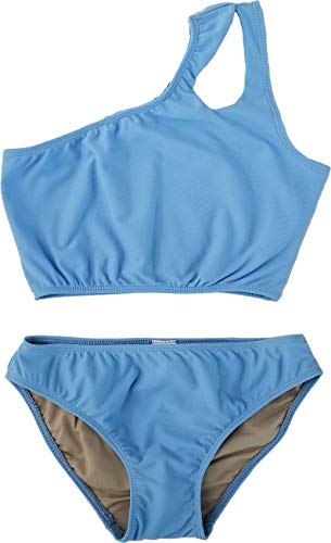 Image of Cheryl Creations Kids Girl's Black Cute & Comfortable Two Piece One Shoulder Bathing Suit Bikini | Swimsuit