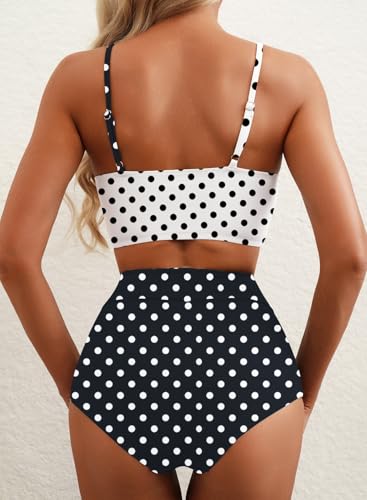 Image of Herseas Women 2 Piece High Waisted Bikini Sets Color Block Popular Swimsuit 2026 Summer Beach Best Bathing Suits