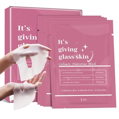 4pcs Glass Skin Collagen Mask, Korean Glass Skin Face Mask, Hydrating Face Mask For Firming & Moisturising, Anti Wrinkle Korean Skin Care Lifting Glowing, Reduce Fine Lines