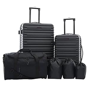 Travelers Club Orion Luggage and Travel Accessories, Black, 6-Piece Set