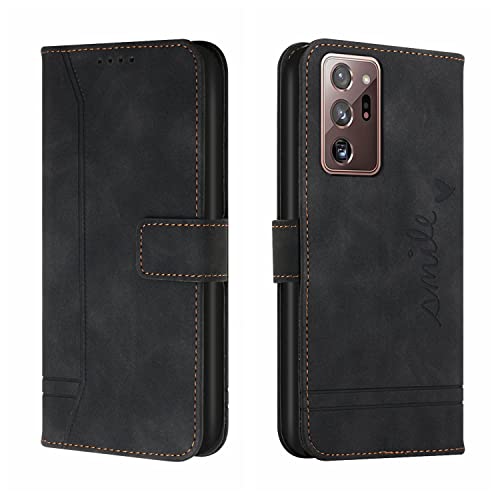 QIWEIQING Compatible con Funda para Samsung Galaxy Note 20 Ultra, Funda Móvil Funda Libro con Tapa, Carcasa Magnético Funda para Samsung Galaxy Note 20 Ultra.Black HX