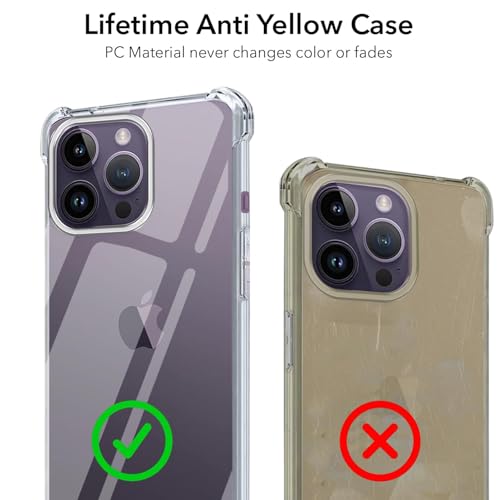 Image of Jkobi Shockproof Crystal-Clear Back Cover for Apple iPhone 14 Pro Max (Anti Yellow Case | Drop & Camera Protection | Hard Polycarbonate)