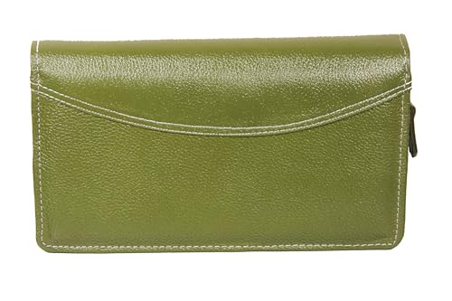 Image of Sukeshcraft Multiple Cheque Book Holder | Original Leather Holds Upto 8 Cheque Books, Locker Key Hook Matching Zipper (Leather)