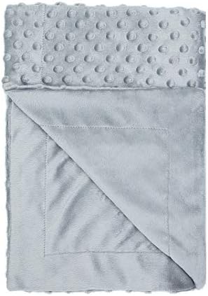 Annlaite Unisex Children's Baby Quilt Soft Baby Blanket Minky Dot- Sherpa Fleece Baby Blanket 30 by 40 Grey
