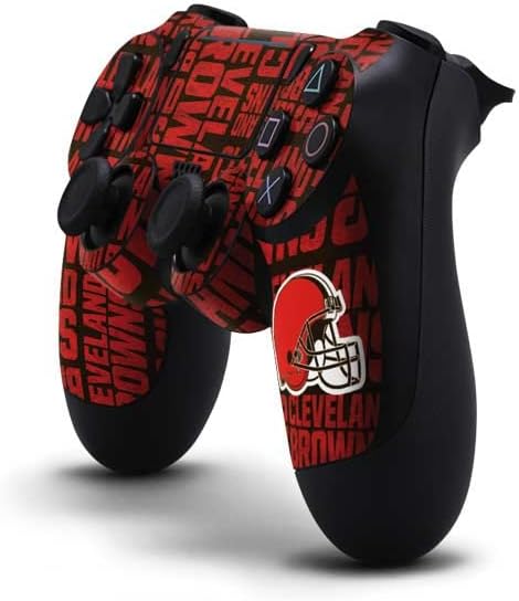 Vista 6 de Skinit Calcomanía para juegos compatible con PS4 Pro/Slim Controller, diseño de logotipo grande de Cleveland Browns con licencia oficial de la NFL
