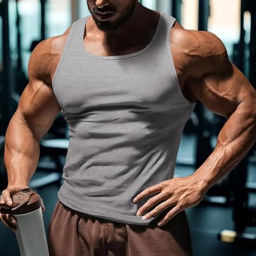 Men's Gym Workout Tank Tops - Soft Lightweight Sleeveless Muscle Shirts for Beach & Athletic Wear2