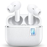 ワイヤレスイヤホン 【2025新登場・没入音質＆超快適設計】 イヤホン bluetooth ノイズキャンセリング 60H 長時間再生 防水 iphone イヤフォン ぶるーとゅーす 重低音 カナル型 低遅延 ハンズフリー 通話 左右一体型 マイク付き 瞬時接続 Type-C 急速充電 Android/Pad適用 スポーツ/通勤/通学/WEB会議 (ホワイト)