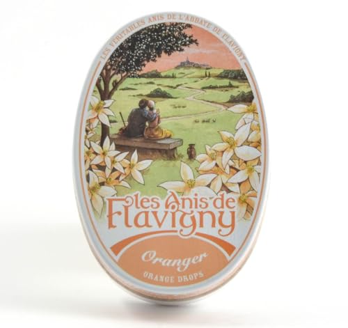 Anis de Flavigny – Bonbons authentiques à l'anis dans une boîte ovale 50 g – Fleur d'oranger | Tradition & Plaisir artisanal