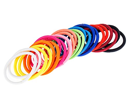 Amazing Value Hair Styling Set of 24pcs Durable Multi Colored Endless Hair Bobbles Elastics Bands